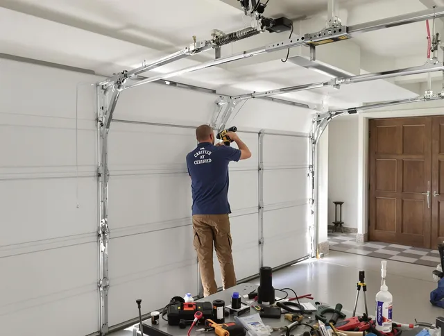 Warrensville Heights Garage Door Repair certified technician performing precision garage door repair in Warrensville Heights